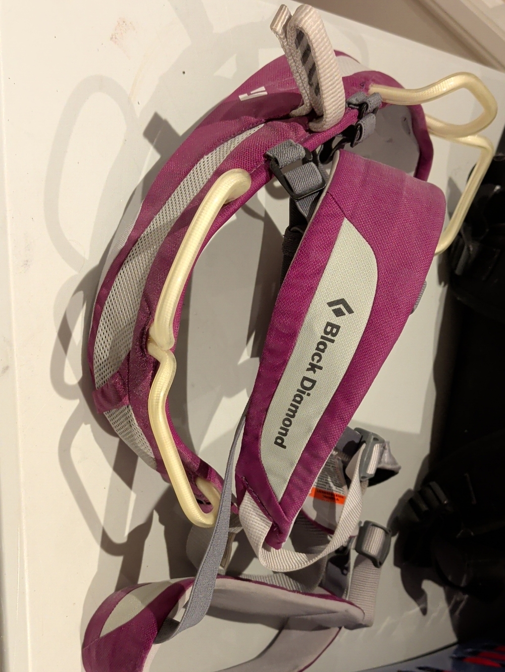 Black Diamond Magenta and Light Gray Climbing Harness